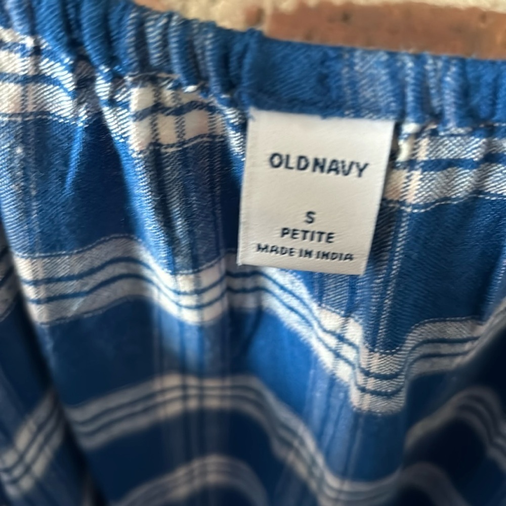 Womens Old Navy Tank Dress, Blue, Small Petite, Plaid, Petite - Picture 2 of 7